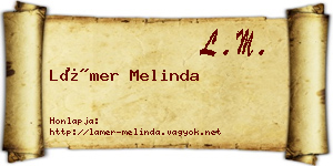 Lámer Melinda névjegykártya
